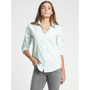 Athleta Mint Green Midtown Button Up Long Sleeved Blouse Ladies L